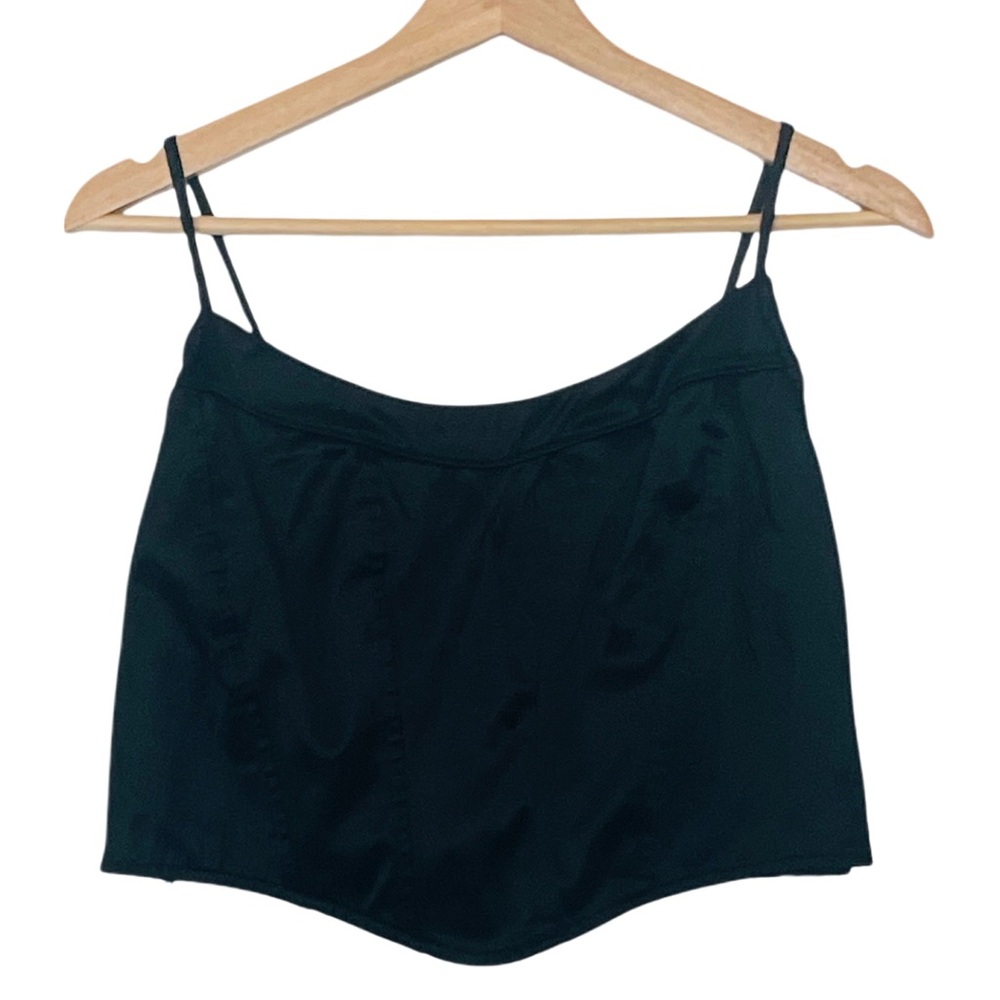 American Eagle Black Cami Cropped Top Smocked Back Size Medium Adjustable Straps